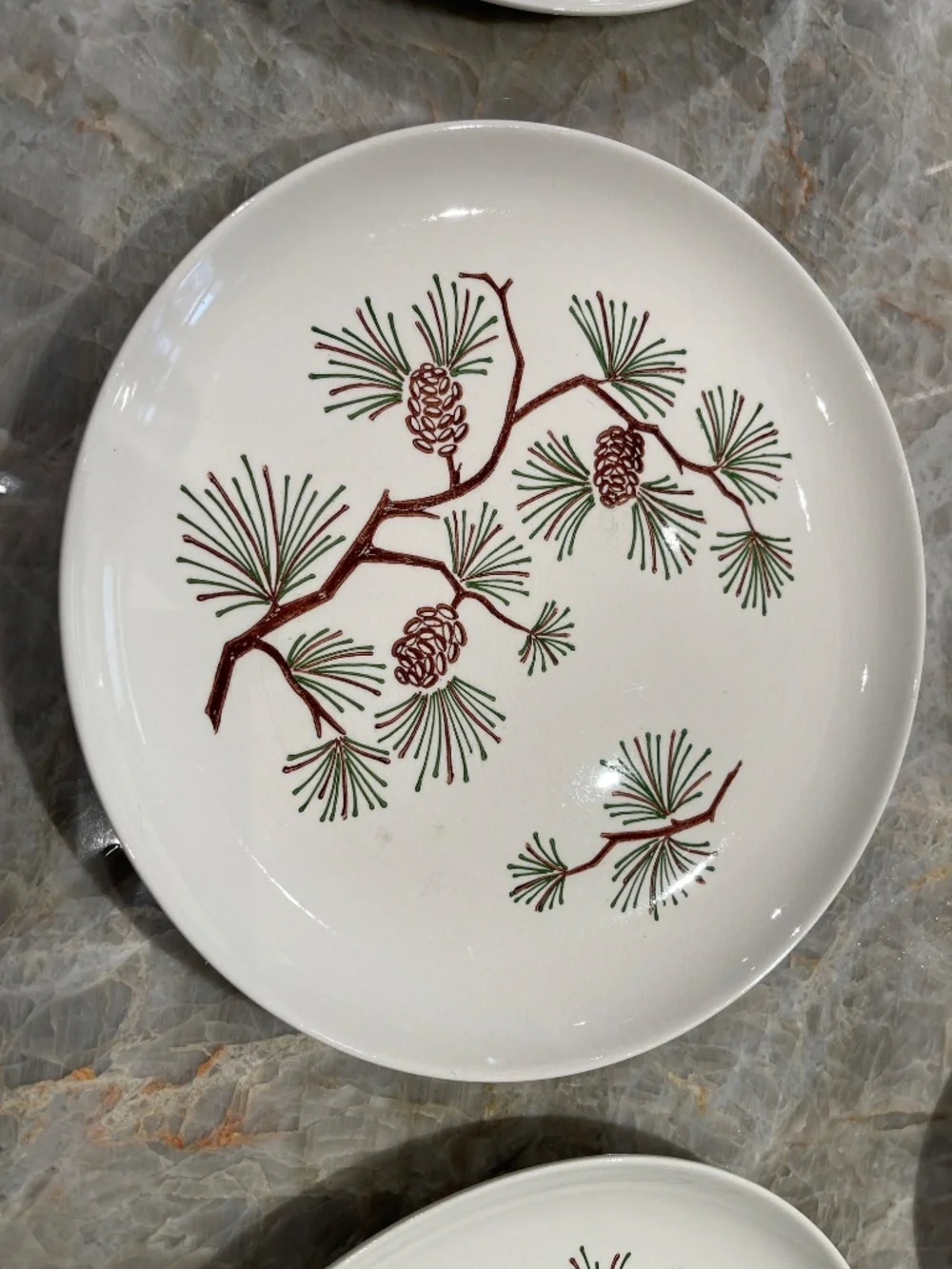 Stetson Marcrest~Vintage Misty Pine  ovenproof hand painted underglaze Plates
